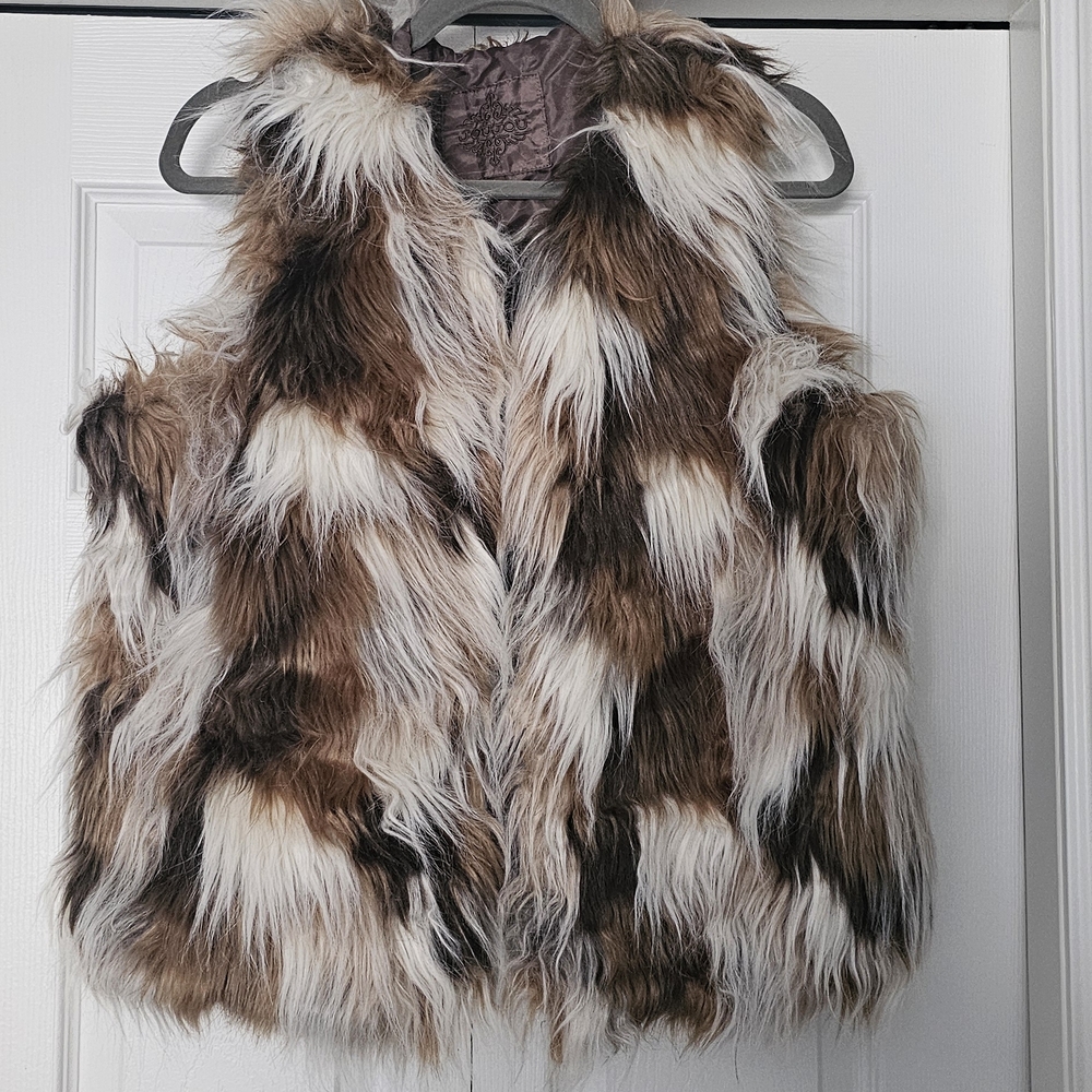 Jou Jou Brown Faux Fur Vest